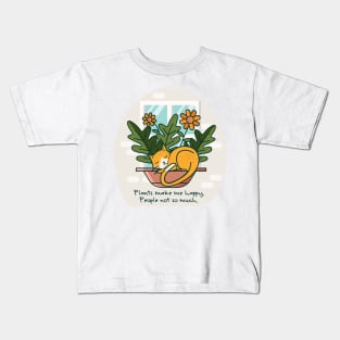 Plants make me happy. People not so much. Kids T-Shirt